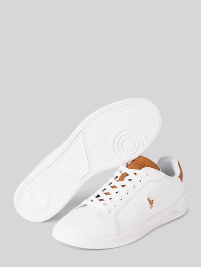 Peek & Cloppenburg Polo Ralph LaurenLedersneaker mit Label-Details in weiss Heißer Verkauf