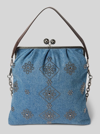 Peek & Cloppenburg Weekend Max MaraHandtasche in Denim-Optik mit Ziersteinbesatz in blau Discount Store für neue Produkte