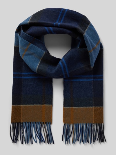 Peek & Cloppenburg BarbourSchal aus Wolle mit Fransen Modell 'Inverness' in dunkelblau Exklusivangebot