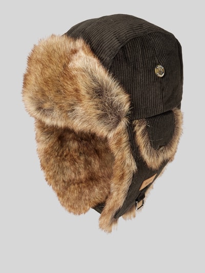 Peek & Cloppenburg BartsMütze mit Kunstfell Modell 'RIB BOMBER' in oliv Kauf eins, bekomm eins gratis