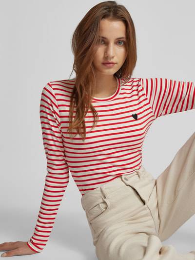 Peek & Cloppenburg KaffeLongsleeve mit Label-Stitching in rot Begrenzte Freigabe