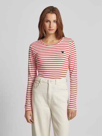 Peek & Cloppenburg KaffeLongsleeve mit Label-Stitching in rot Begrenzte Freigabe