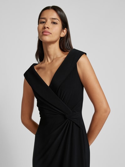 Peek & Cloppenburg Lauren Ralph LaurenAbendkleid mit Knotendetail Modell 'LEONIDAS' in black Im Verkauf