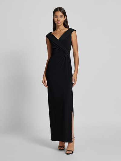 Peek & Cloppenburg Lauren Ralph LaurenAbendkleid mit Knotendetail Modell 'LEONIDAS' in black Im Verkauf