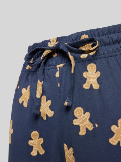 Peek & Cloppenburg Jake*s CasualTapered Fit Pyjama-Hose mit Motiv-Print in dunkelblau Verkauf