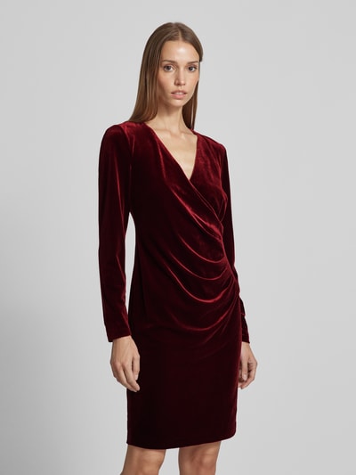 Peek & Cloppenburg Christian Berg CocktailKnielanges Cocktailkleid in Wickel-Optik in bordeaux melange Sonderangebot