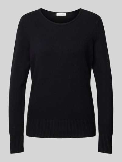 Peek & Cloppenburg Christian Berg WomanStrickpullover mit gerippten Abschlüssen in black Begrenztes Angebot