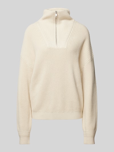 Peek & Cloppenburg Jake*s CasualStrickpullover mit Troyer-Kragen in ecru Blitzangebot