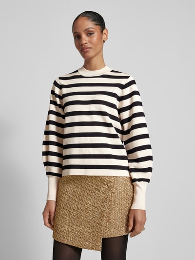 Peek & Cloppenburg Jake*s CollectionStrickpullover mit Ballonärmeln und Rundhalsausschnitt in offwhite Saisonale Angebote