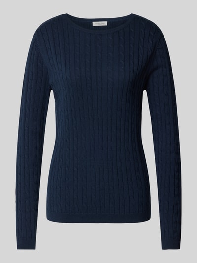 Peek & Cloppenburg Christian Berg WomanStrickpullover mit Zopfmuster in dunkelblau Kauf eins, bekomm eins gratis