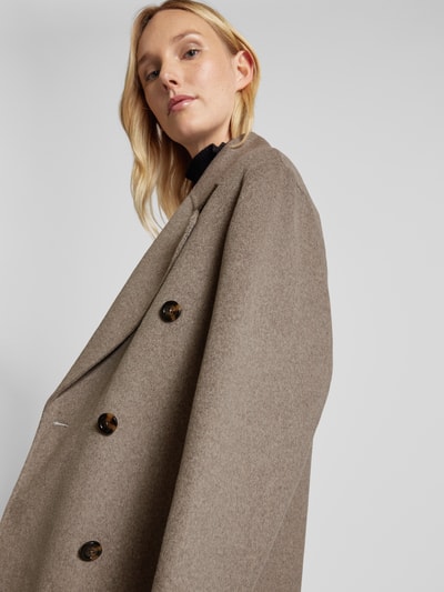 Peek & Cloppenburg MangoWollmantel mit Reverskragen Modell 'PICAROL' in mittelbraun Sonderangebote