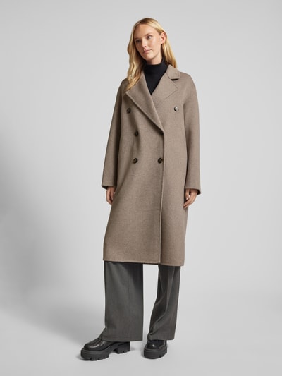 Peek & Cloppenburg MangoWollmantel mit Reverskragen Modell 'PICAROL' in mittelbraun Sonderangebote
