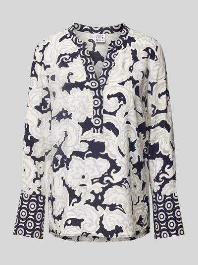 Peek & Cloppenburg Emily Van den BerghBlusenshirt mit V-Ausschnitt in dunkelblau Neueste Stile