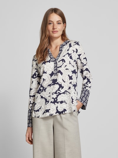 Peek & Cloppenburg Emily Van den BerghBlusenshirt mit V-Ausschnitt in dunkelblau Neueste Stile