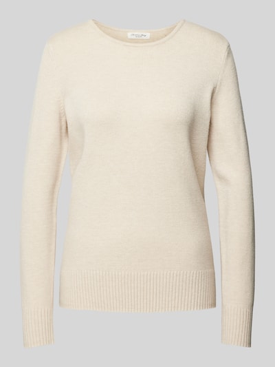 Peek & Cloppenburg Christian Berg WomanStrickpullover mit gerippten Abschlüssen in beige melange Bis zu 60% Rabatt