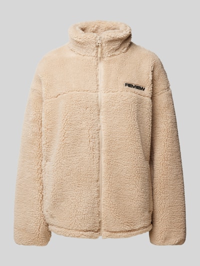Peek & Cloppenburg ReviewSherpa Jacket mit Label-Patch in ecru Hotsell