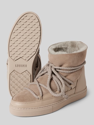 Peek & Cloppenburg INUIKIILederstiefel mit Label-Schriftzug in hellgrau Exklusivangebot
