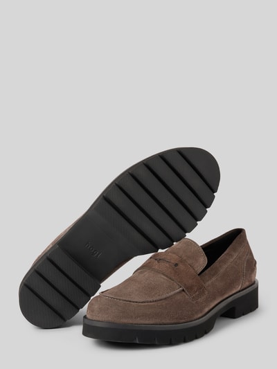 Peek & Cloppenburg HöglTassel-Loafer in Leder-Optik in dunkelgrau Lagerräumung