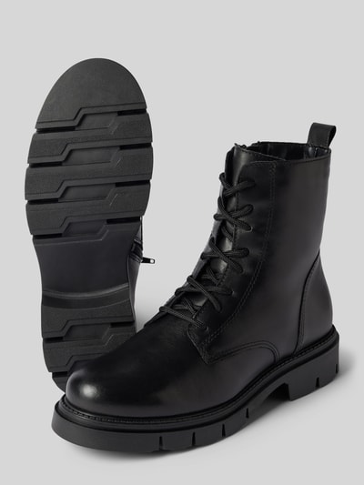Peek & Cloppenburg TamarisSchnürboots aus Leder mit Ziernähten in black Neueste Mode