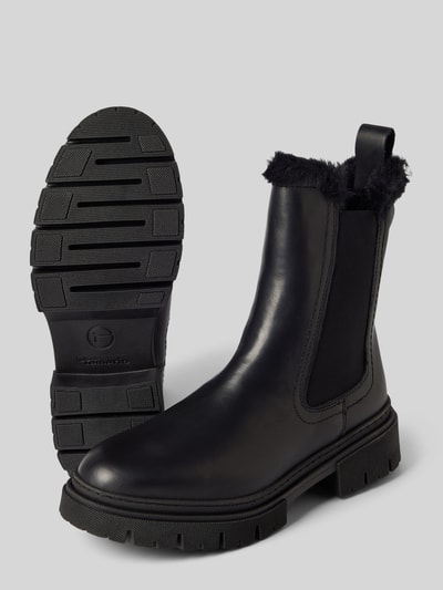 Peek & Cloppenburg TamarisChelsea Boots mit Kunstfellbesatz in black Blitzangebot