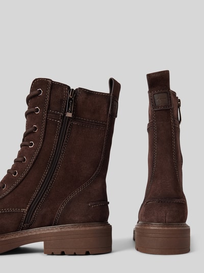 Peek & Cloppenburg TamarisSchnürboots aus Leder mit Ziernähten in dunkelbraun Zeitbegrenzte Promotion