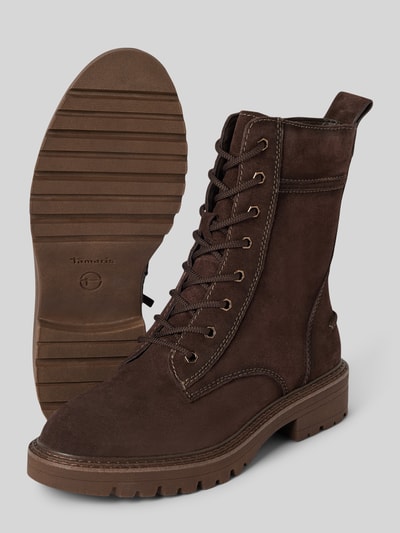 Peek & Cloppenburg TamarisSchnürboots aus Leder mit Ziernähten in dunkelbraun Zeitbegrenzte Promotion
