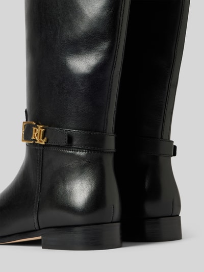 Peek & Cloppenburg Lauren Ralph LaurenLederboots mit Label-Applikation Modell 'BROOKE' in black Nur für heute