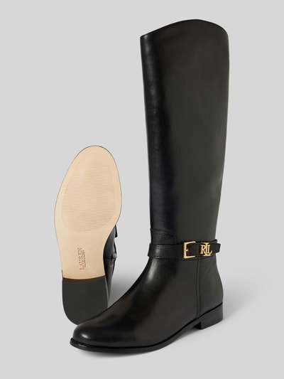 Peek & Cloppenburg Lauren Ralph LaurenLederboots mit Label-Applikation Modell 'BROOKE' in black Nur für heute