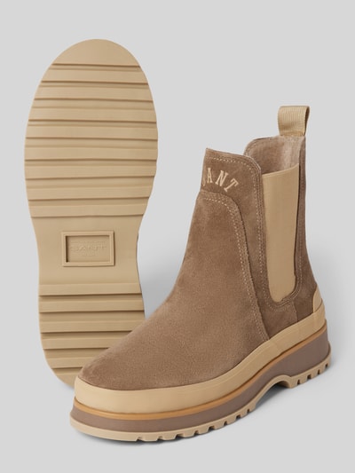Peek & Cloppenburg GantChelsea Boots aus Leder mit Label-Schriftzug Modell 'Wintly' in beige Bis zu 55% Rabatt
