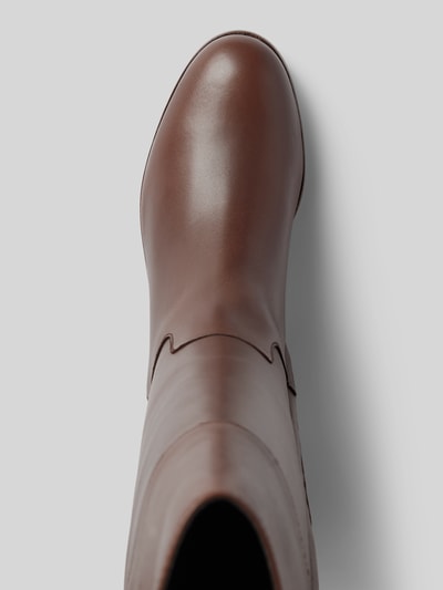 Peek & Cloppenburg Lauren Ralph LaurenLederstiefel mit Label-Stitching Modell 'JUSTINE' in dunkelbraun Discount Store für neue Produkte