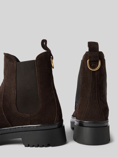 Peek & Cloppenburg GantChelsea Boots aus Leder mit Applikation Modell 'Aligrey' in dunkelbraun Auslauf
