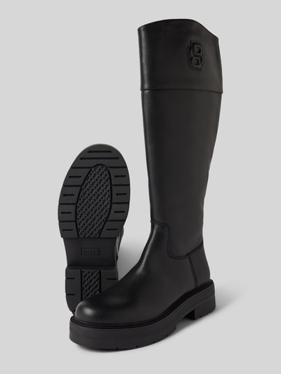 Peek & Cloppenburg BOSSLederstiefel mit Label-Detail Modell 'Rebby' in black Angebote