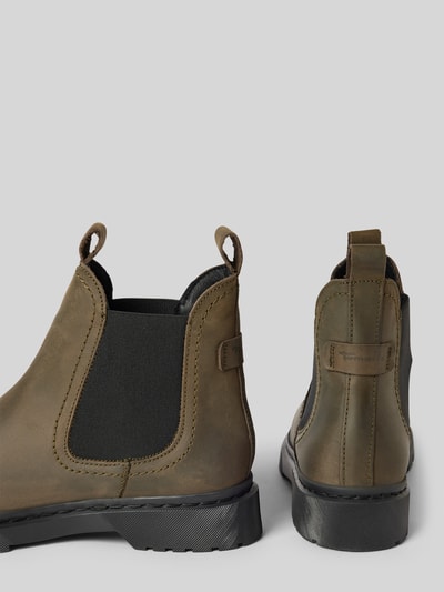Peek & Cloppenburg TamarisChelsea Boots aus Leder mit Zugschlaufen in dunkelgruen Schlussverkauf