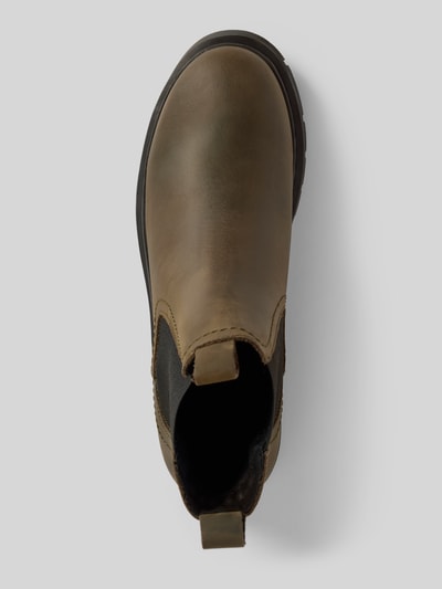 Peek & Cloppenburg TamarisChelsea Boots aus Leder mit Zugschlaufen in dunkelgruen Schlussverkauf