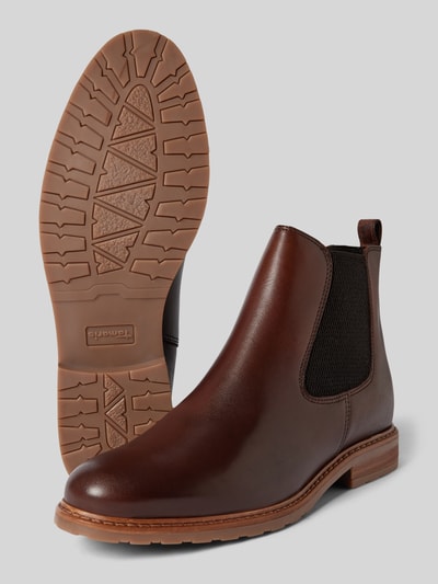 Peek & Cloppenburg TamarisChelsea Boots aus Leder mit Ziernaht in dunkelbraun Limitierter Zeitrabatt