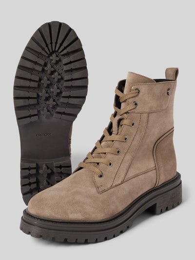 Peek & Cloppenburg GeoxSchnürstiefel mit strukturierter Sohle Modell 'IRIDEA' in taupe Großer Ausverkauf