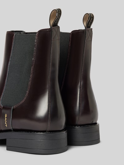 Peek & Cloppenburg GantChelsea Boots aus Leder mit Label-Detail Modell 'Fayy' in bordeaux Black Friday