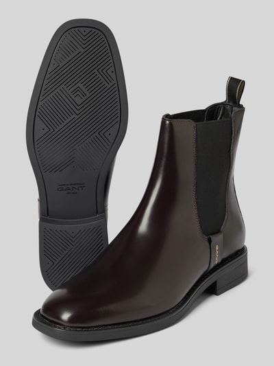 Peek & Cloppenburg GantChelsea Boots aus Leder mit Label-Detail Modell 'Fayy' in bordeaux Black Friday