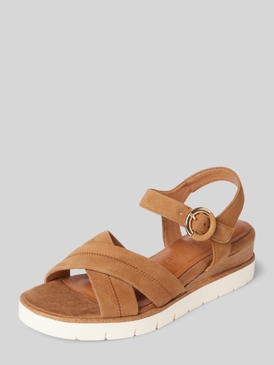 Peek & Cloppenburg TamarisSandalette mit Dornschließe in camel Jubiläumsangebot