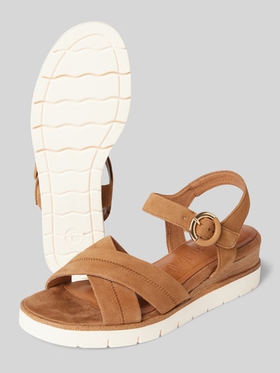 Peek & Cloppenburg TamarisSandalette mit Dornschließe in camel Jubiläumsangebot