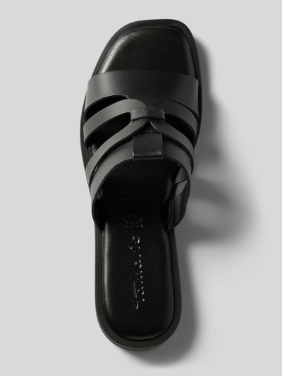 Peek & Cloppenburg TamarisSlides aus Leder mit schmalen Riemen in black Heißer Verkauf