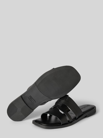 Peek & Cloppenburg TamarisSlides aus Leder mit schmalen Riemen in black Heißer Verkauf