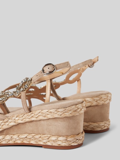 Peek & Cloppenburg ALMA EN PENALedersandalette mit Ziersteinbesatz in beige Top Angebot
