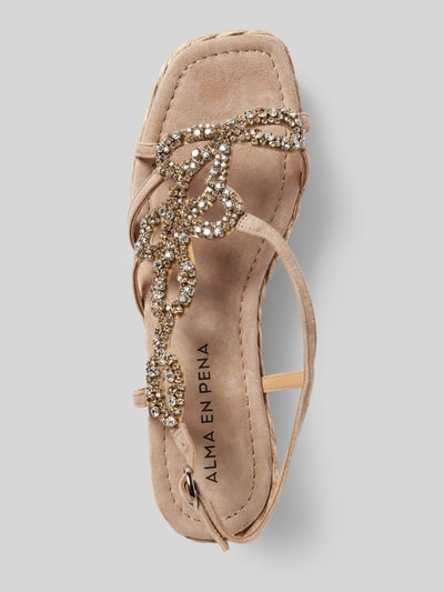 Peek & Cloppenburg ALMA EN PENALedersandalette mit Ziersteinbesatz in beige Top Angebot