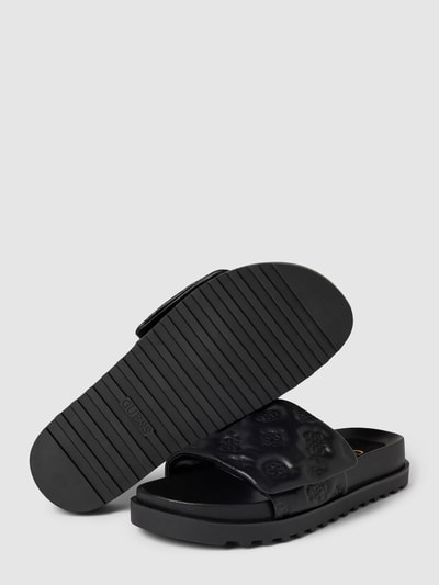 Peek & Cloppenburg GuessSandaletten mit Allover-Logo-Prägung Modell 'FABIO' in black Bis zu 60% Rabatt