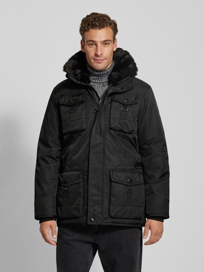 Peek & Cloppenburg WellensteynFunktionsjacke mit Kunstfellbesatz Modell 'LEUCHTCRAFT' in black 50% Rabatt mit kostenlosem Versand