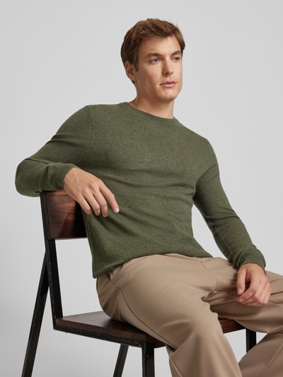 Peek & Cloppenburg MCNEALStrickpullover mit Rundhalsausschnitt in khaki melange Begrenzt auf 3 Tage