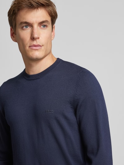 Peek & Cloppenburg BOSSStrickpullover aus Schurwolle Modell 'Botto' in marine Speichern exportieren