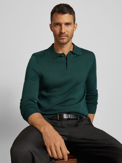 Peek & Cloppenburg Christian Berg MenSlim Fit Strickpullover mit Polokragen in bottle 2025