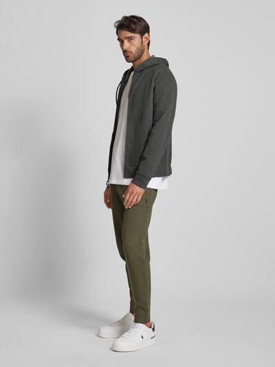 Peek & Cloppenburg Polo Ralph LaurenSweatjacke mit Logo-Stitching in graphit Online